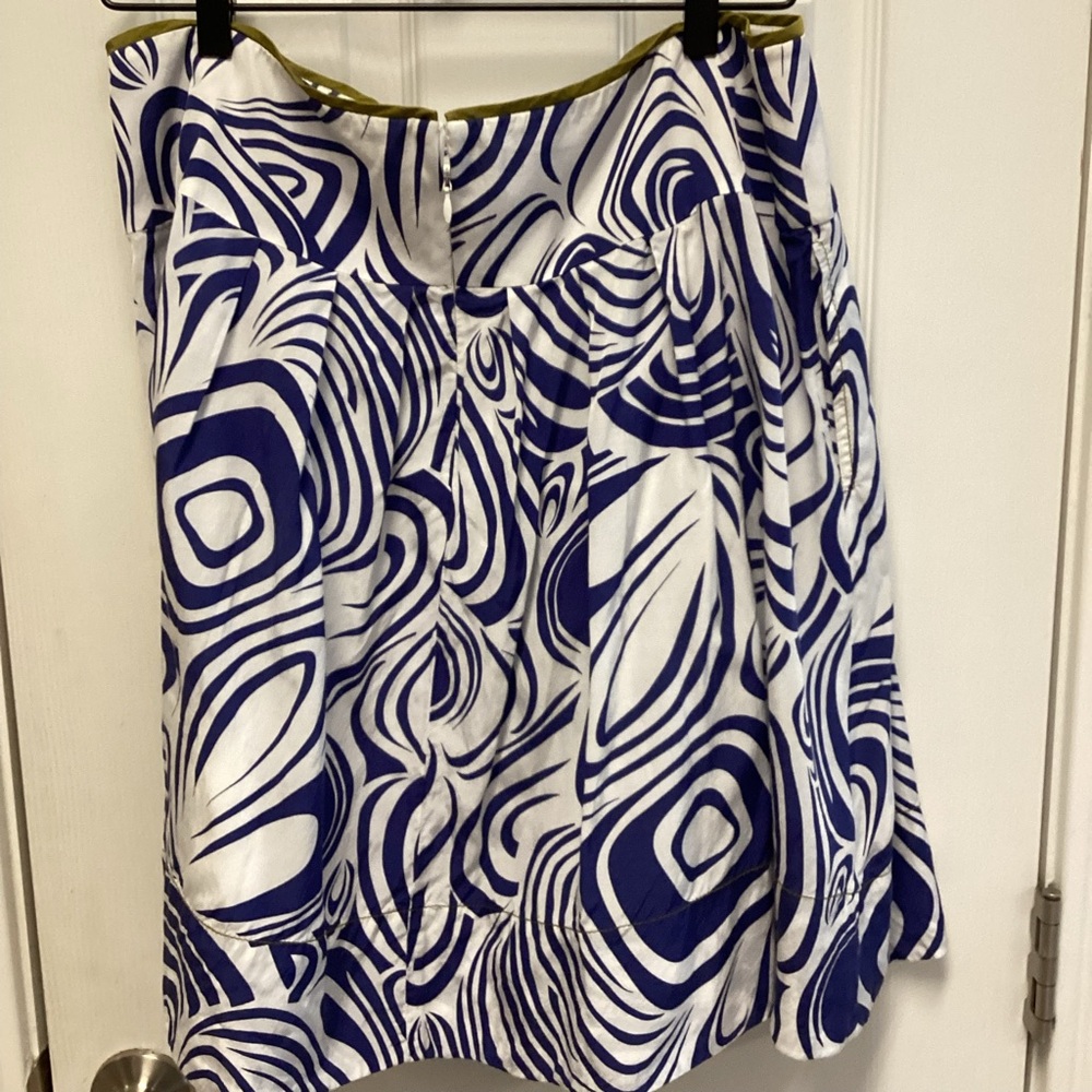 CAbi SZ 12 pleated lined swing style skirt pockets cotton blend drop waistband - Picture 3 of 11